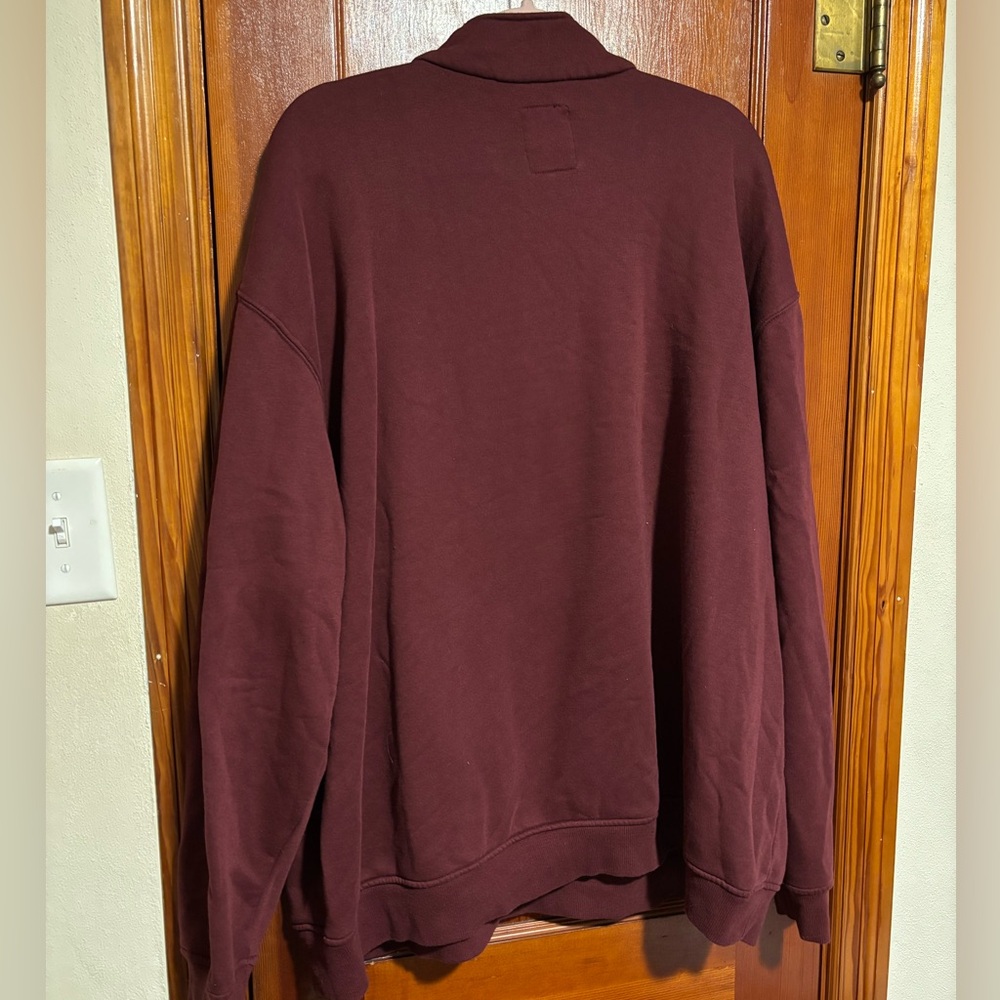 NOBLE OUTFITTERS Men's Burgundy Quarter Zip Sweater Size 3XL - Picture 4 of 4